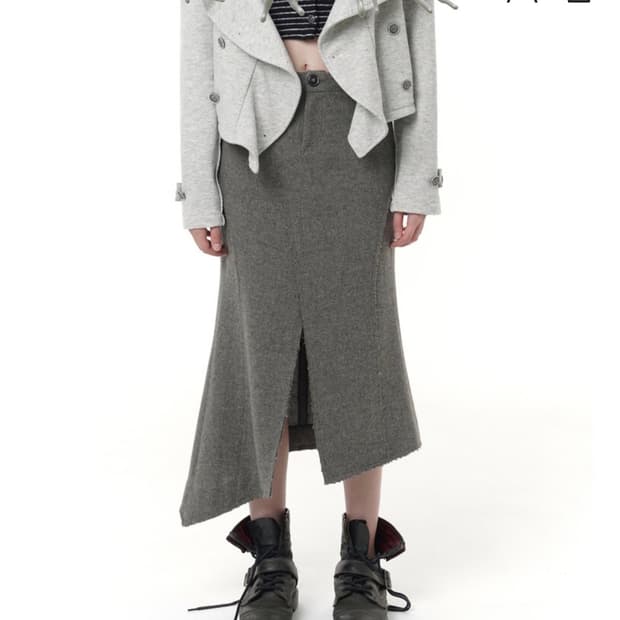 탠스댄스 Mermaid wool skirt_dusty beige