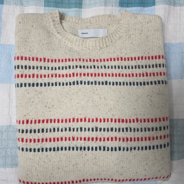 [M]Adsum Flecks Sweater Square Stripe 니트