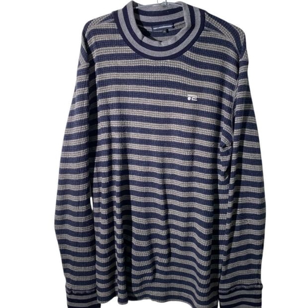 rosasen 스트라이프 모크넥 티셔츠