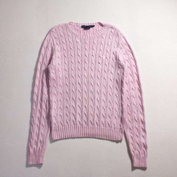 Polo 폴로 랄프로렌 핑크 케이블 니트