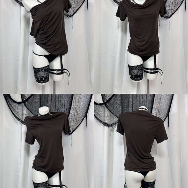 brown t-shirt