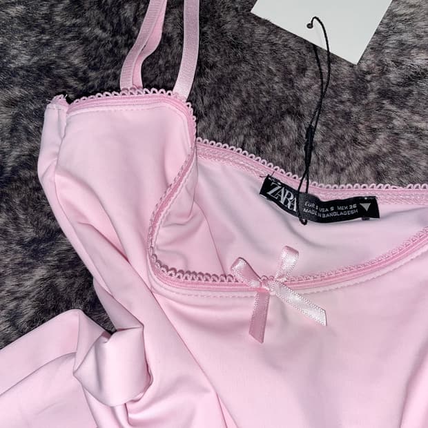 ZARA ribbon sleeveless pk