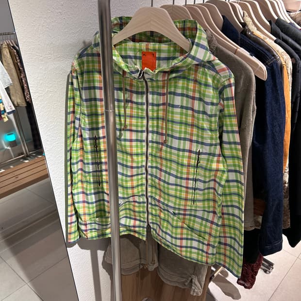 KATO check hood zip up[Waldes zipper]