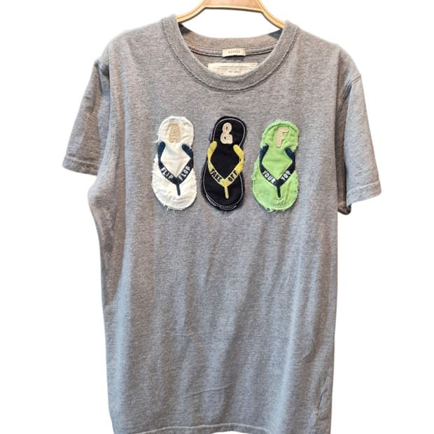 Abercrombie&Fitch 샌들 반팔 티셔츠 그레이