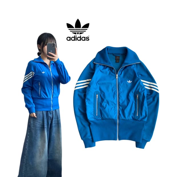 아디다스 파이어버드 하이넥 하늘색 트랙탑 져지