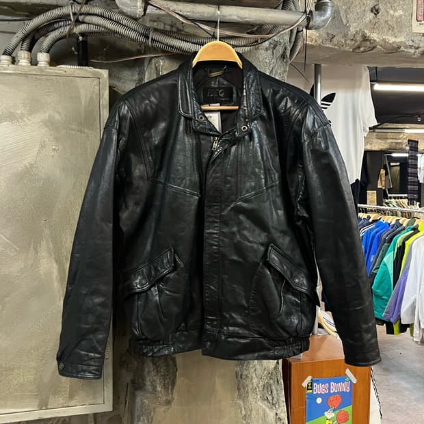 빈티지 양가죽 레더 자켓 블랙 L #csz2882