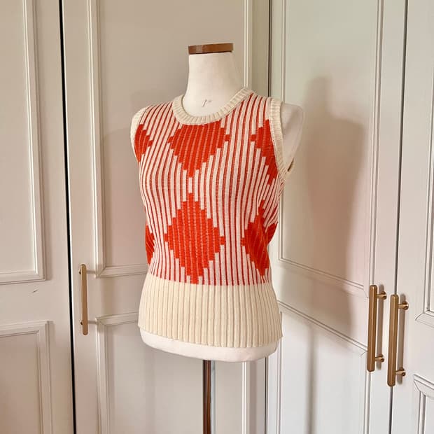 Vintage 1970-80 Diamond Neat Vest 