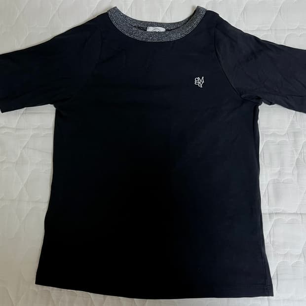 김미더영 G_glitter slit T-shirt/black