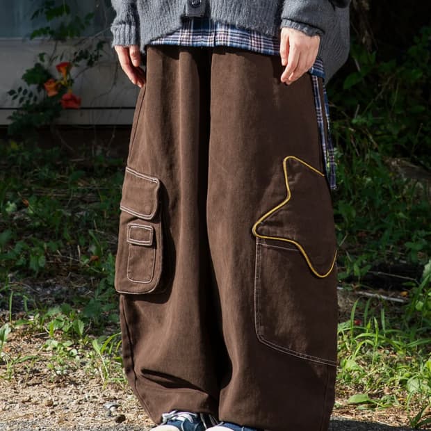 WXP052 아키리호시 카고 벌룬 팬츠 (BROWN)