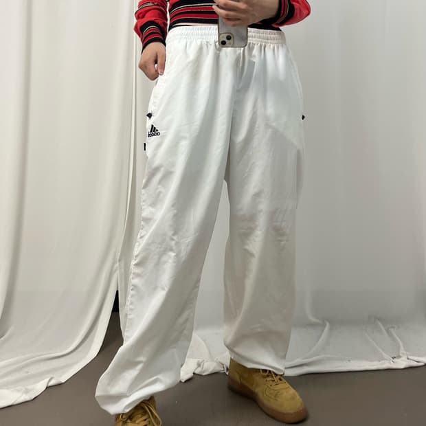 Adidas white woven pants