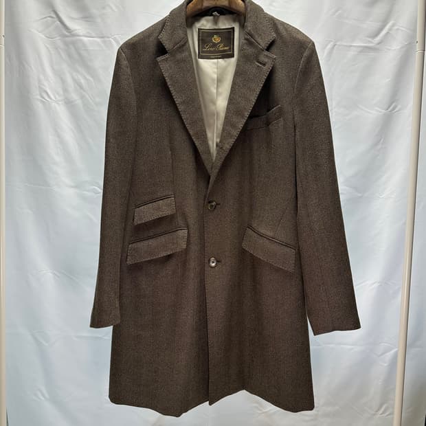 로로피아나 헤링본 싱글 브레스티드 울코트 52(105~110) 판매