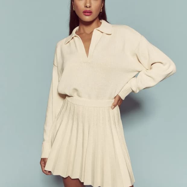 새상품 리포메이션 마티아 코튼 니트 미니 스커트 사이즈 XS