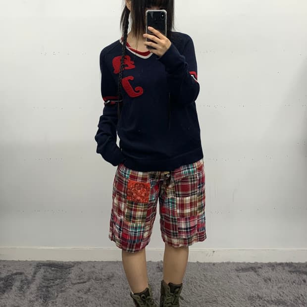 Armani jeans 90s 패치 니트(made in italy)