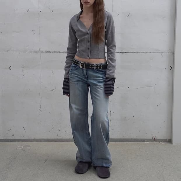 LCDC WIDE-LEG WASHED DENIM (BLUE) ss