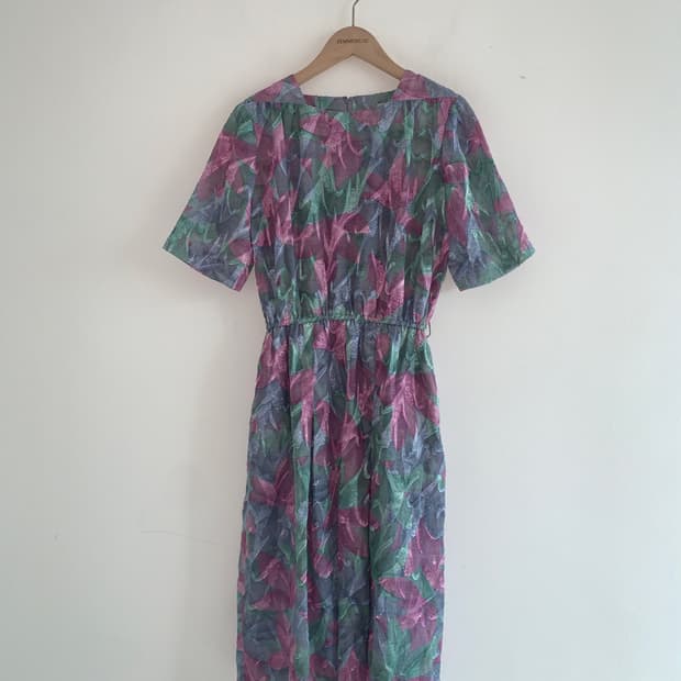 Aurora Flower Square Neck Dress