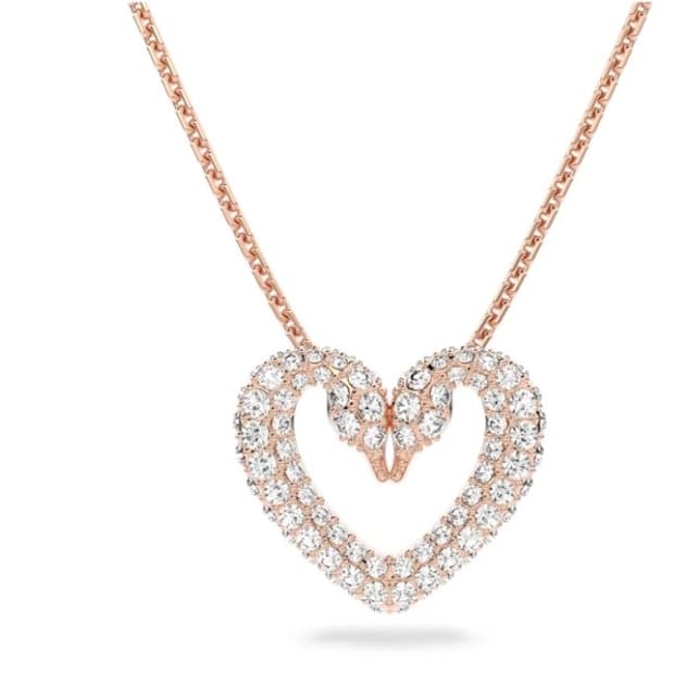 스와로브스키 una 하트 목걸이 로즈골드