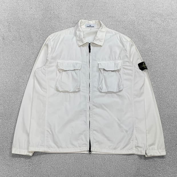 스톤아일랜드 올드 이펙트 오버셔츠 자켓 화이트