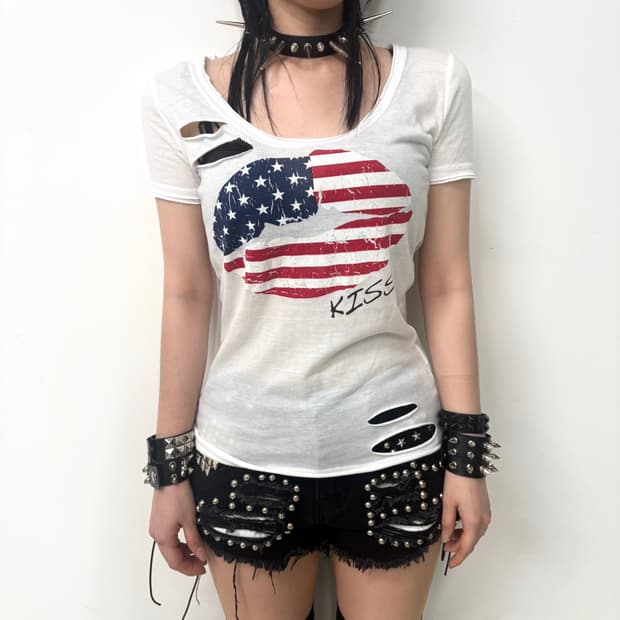 Vintage Destroyed damage usa T-shirt