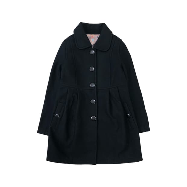 슬림핏 미디 블랙 코트