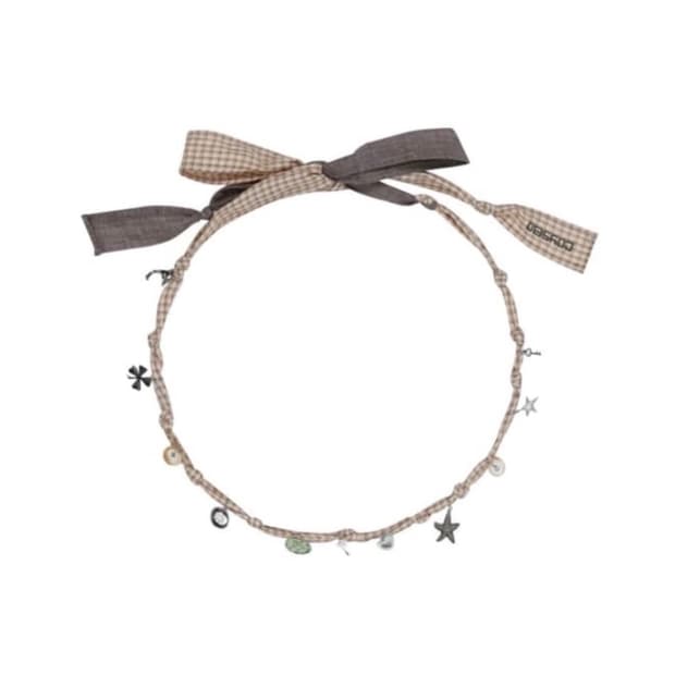 코이세이오 RAW FABRIC NECKLACE ASH BROWN