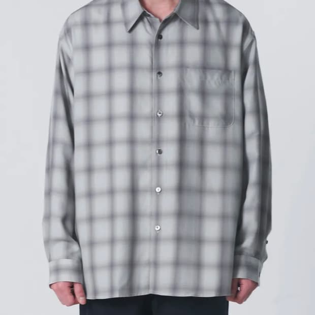 파세르 데일리 체크셔츠 M 그레이 