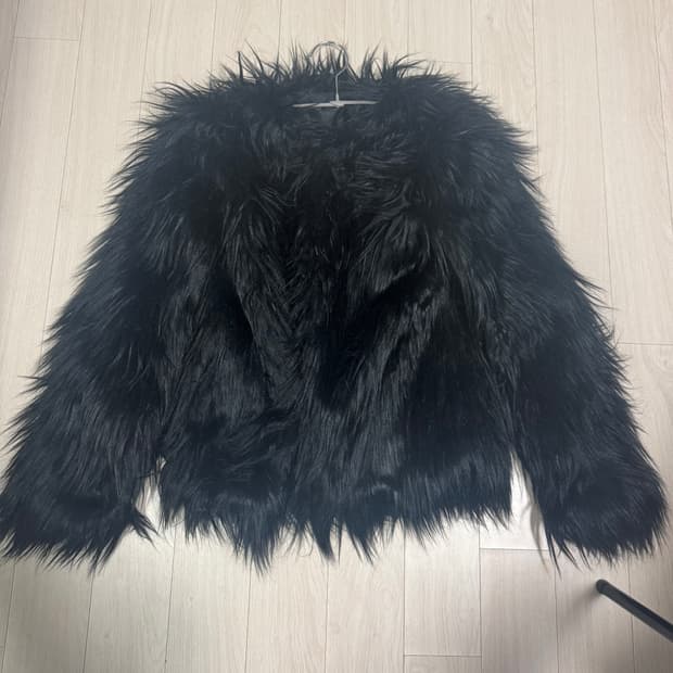 빈티지 블랙 퍼 자켓