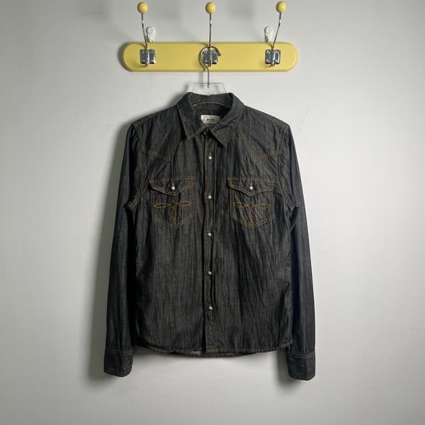 빔즈 웨스턴 블랙 데님 셔츠 S