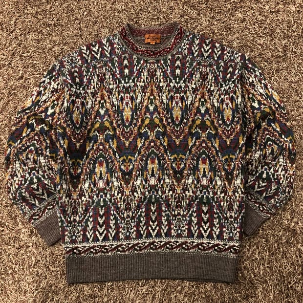 미쏘니 멀티컬러 패턴 니트 스웨터