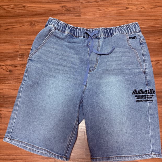 [지프]남여공용 밴딩 데님 반바지 32