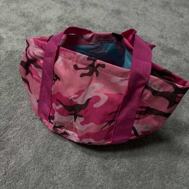 Vintage punk gyaru camo pink tote bag