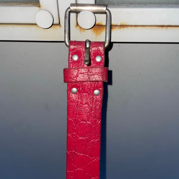 빈티지 펑크 리얼레더 벨트