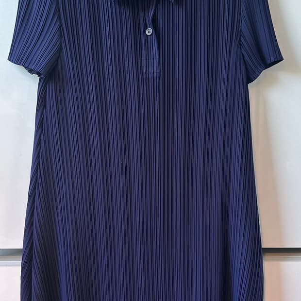 닥스 네이비 플리츠 반팔 셔츠 원피스 