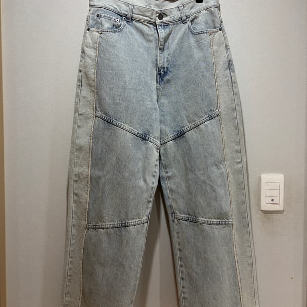 택포/52/S급) 노이어 로우컷 리워크 와이드 데님 팬츠