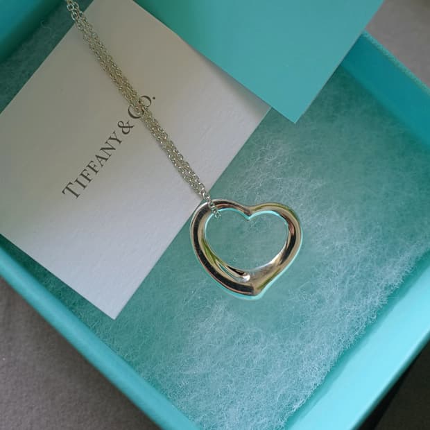 [Tiffany&Co] Open heart pendant 22mm