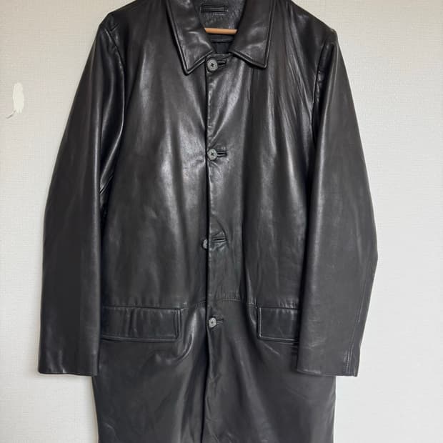 L 브룩스브라더스 레더 카코트 블랙 가죽 자켓