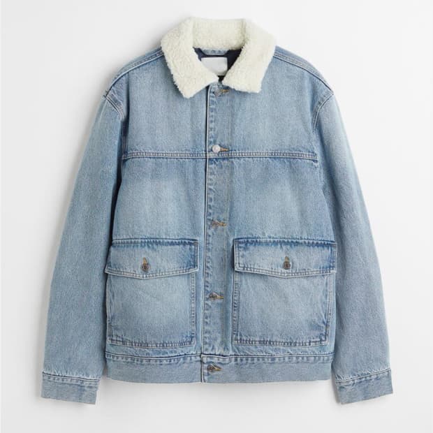 H&M 쉐르파 데님 패딩 자켓 L