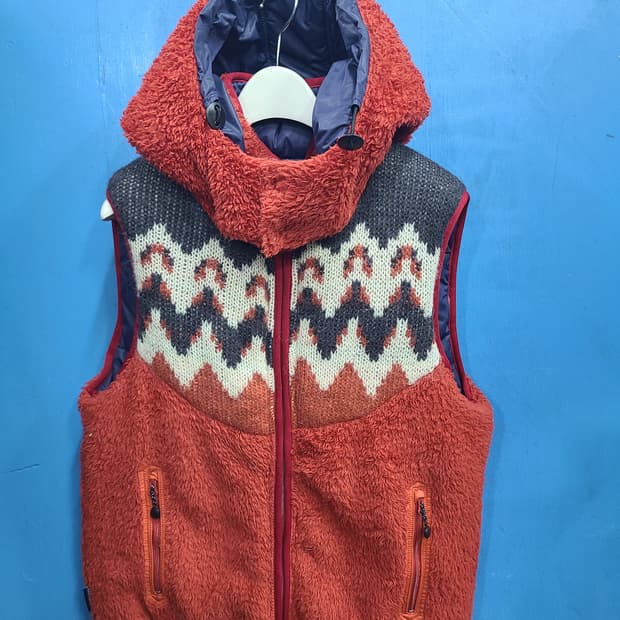 일본빈티지 양면양털후리스조끼like 노스페이스