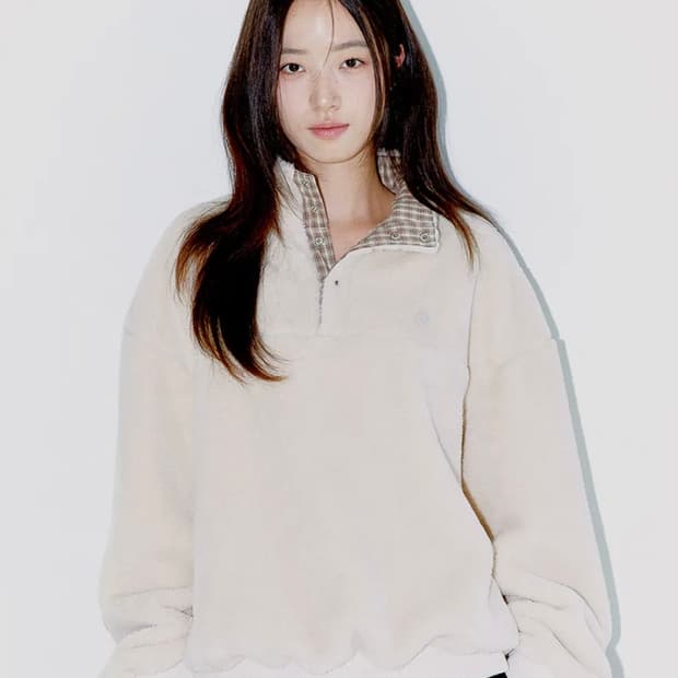 오피쉬 아노락 플리스 아이보리