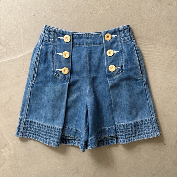 Sacai Women's Button Denim Shorts