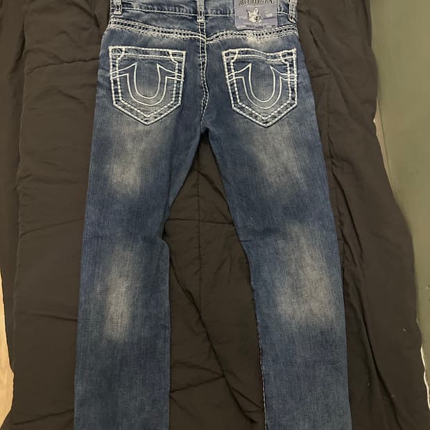 9Os TRUERELIGION ricky super T 스티치 데님팬츠