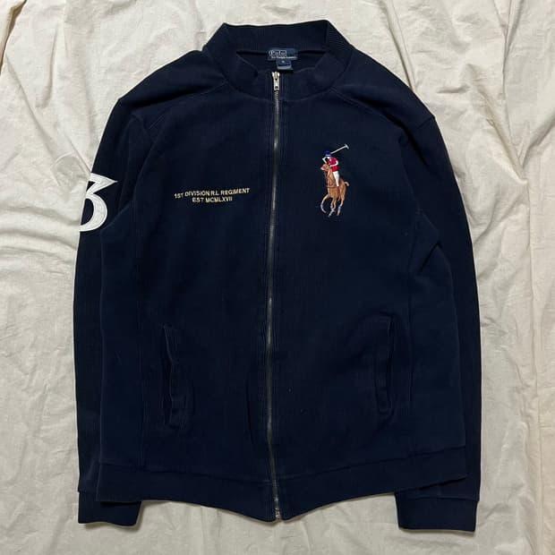 폴로 멀티 빅포니 3 니트 집업 XL