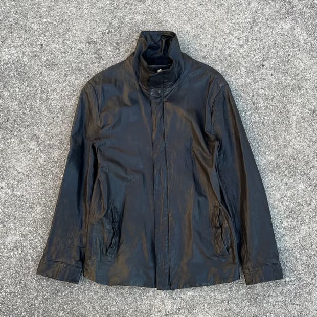 goer 하이넥 양가죽 레더자켓