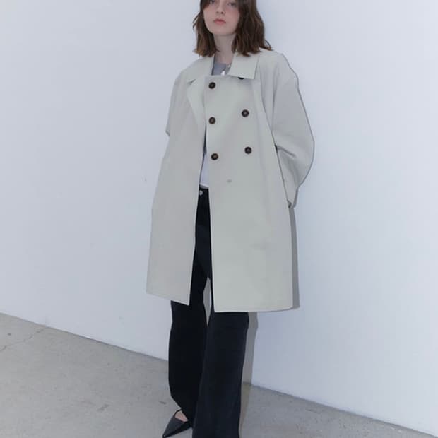 헤더먼트 unbalance half trench coat