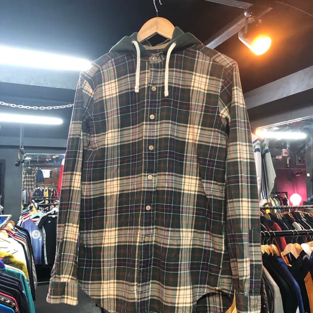 폴로 랄프로렌 후드 체크 셔츠