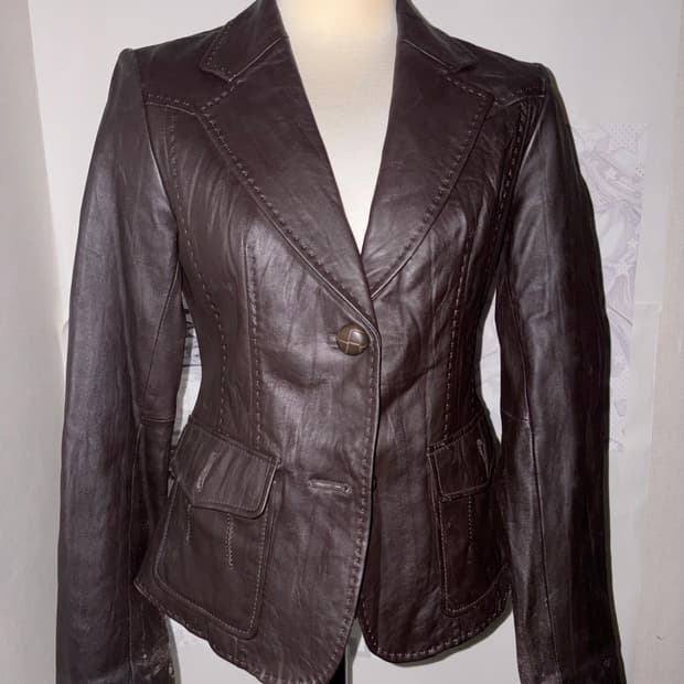 Leather brown jacket