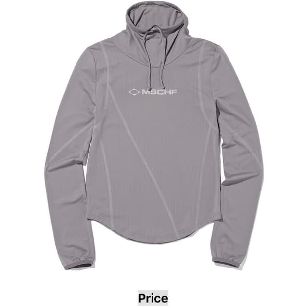 draped turtle neck top grey