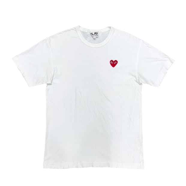 꼼데가르송 레드와펜 화이트 반팔(L)