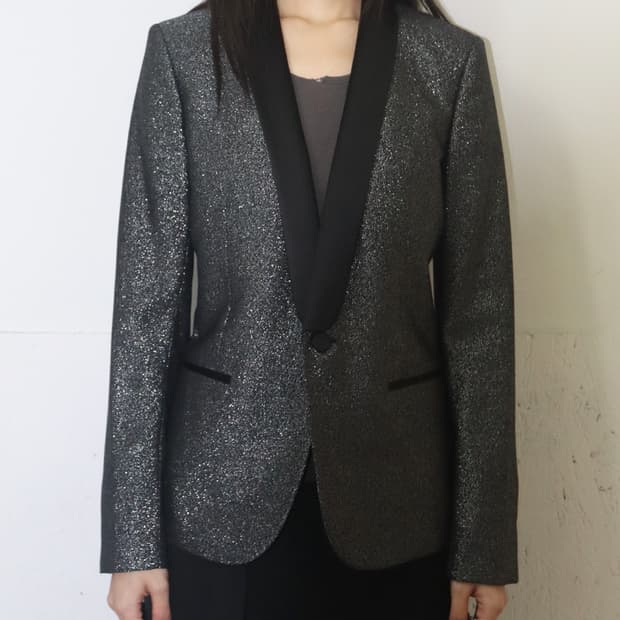 생로랑 16AW 르 스모킹 숄 카라 글리터 자켓