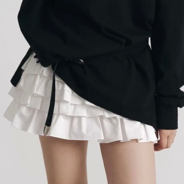 Tomgirl 톰걸 레이어드캉캉스커트 화이트 m