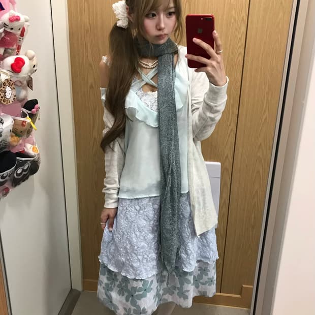 데일리 블루 페어리 플라워 니혼진 코디세트